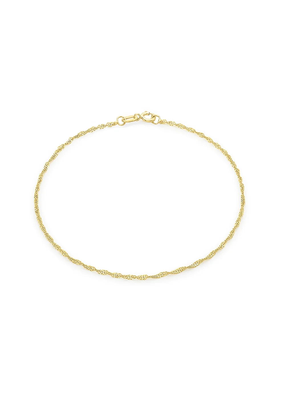 Golden Moments 9ct Yellow Gold Twist Curb Chain Bracelet - One Size Image 1