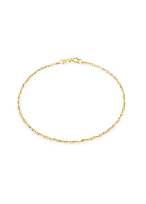 Golden Moments 9ct Yellow Gold Twist Curb Chain Bracelet - One Size Image 1
