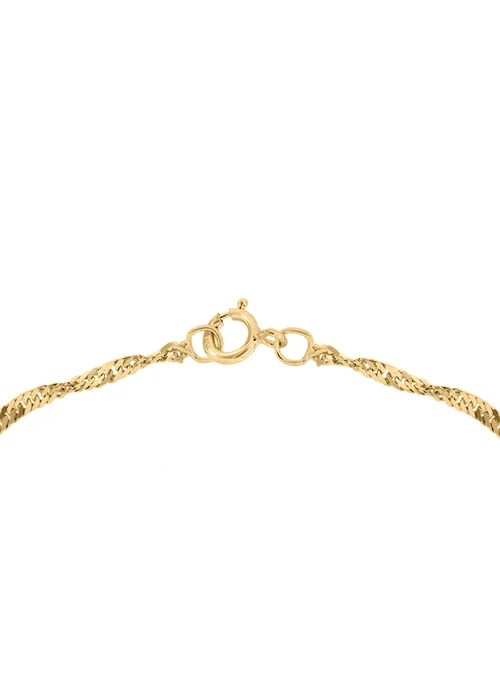 Golden Moments 9ct Yellow Gold Twist Curb Chain Bracelet - One Size Image 4