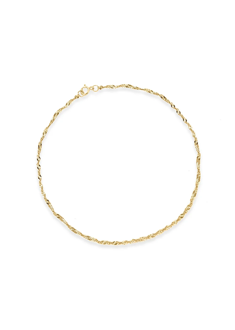 Golden Moments 9ct Yellow Gold Twist Curb Chain Bracelet - One Size Image 2