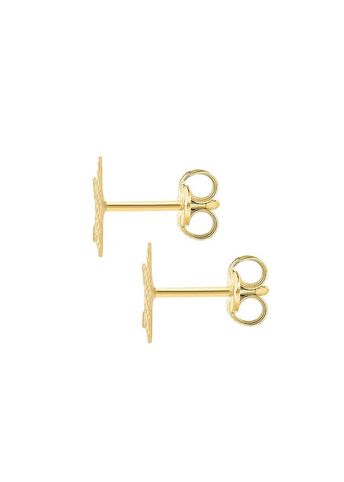 Golden Moments 9ct Yellow Gold Diamond Cut 'Star' Stud Earrings - One Size Image 3