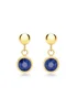 Golden Moments 9ct Yellow Gold Blue Crystal & Ball Drop Earrings - One Size Image 1