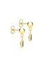 Golden Moments 9ct Yellow Gold Blue Crystal & Ball Drop Earrings - One Size Image 3