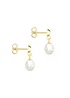 Golden Moments 9ct Yellow Gold Freshwater Pearl Drop Earrings - One Size Image 3