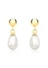 Golden Moments 9ct Yellow Gold Freshwater Pearl Drop Earrings - One Size Image 1