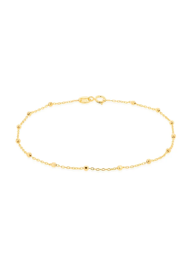 Golden Moments 9ct Yellow Gold Diamond Cut Ball Trace Bracelet