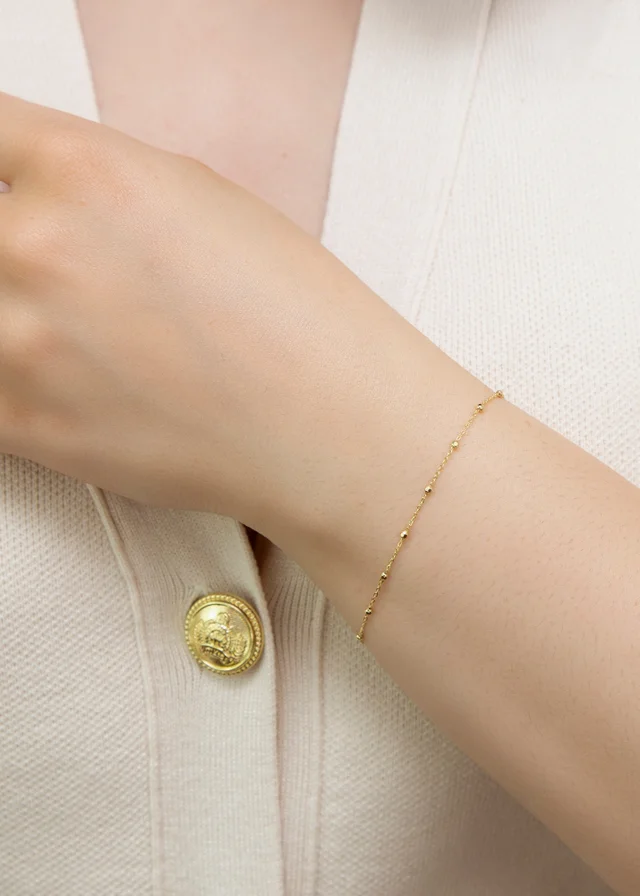 Golden Moments 9ct Yellow Gold Diamond Cut Ball Trace Bracelet