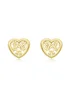 Golden Moments 9ct Yellow Gold 'Flower Heart' Stud Earrings - One Size Image 1