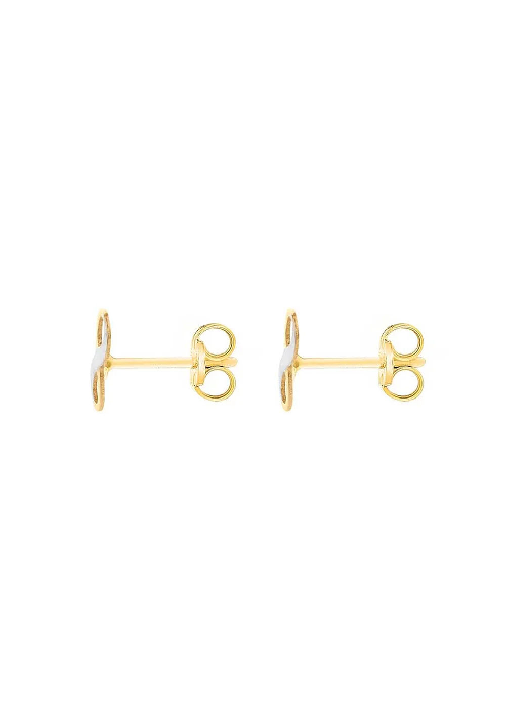 Golden Moments 9ct 2-Tone Gold 'Infinity' Stud Earrings - One Size Image 3