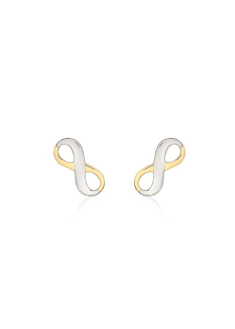 Golden Moments 9ct 2-Tone Gold 'Infinity' Stud Earrings - One Size Image 1
