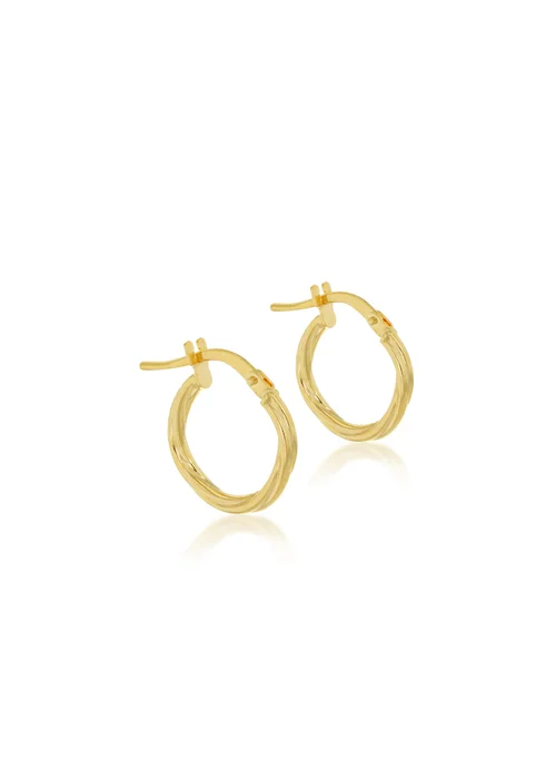 Golden Moments 9ct Yellow Gold Polished Twisted Hoop Earrings - One Size Image 1