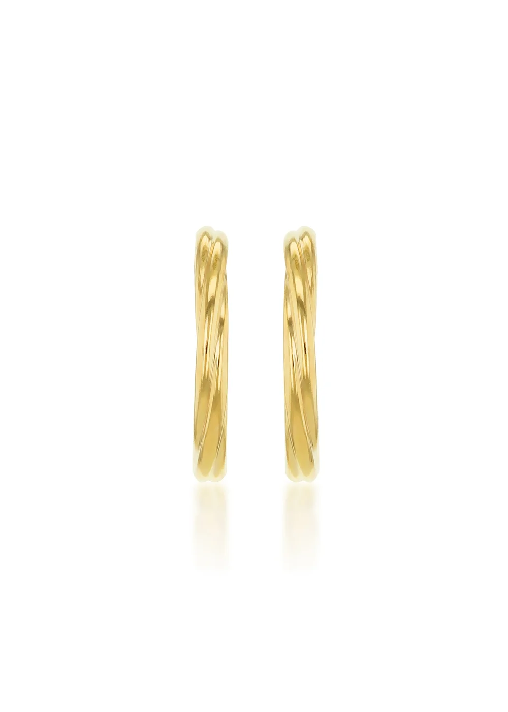 Golden Moments 9ct Yellow Gold Polished Twisted Hoop Earrings - One Size Image 3