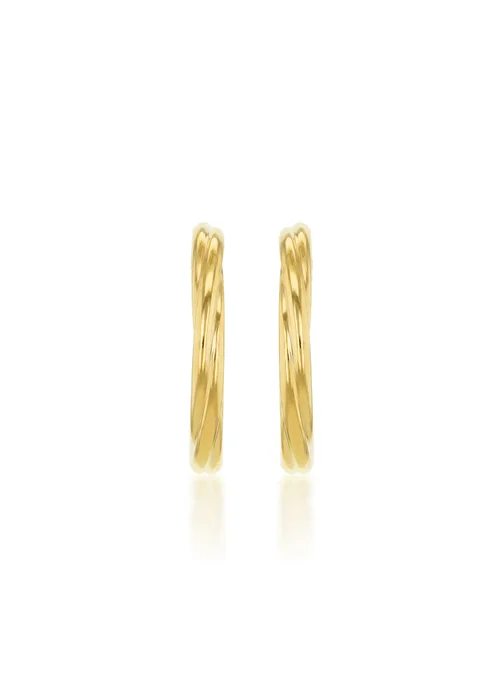 Golden Moments 9ct Yellow Gold Polished Twisted Hoop Earrings - One Size Image 3