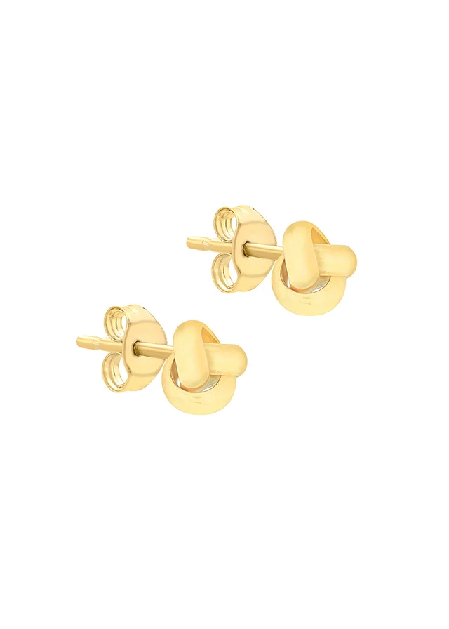 Golden Moments 9ct Yellow Gold Knot Stud Earrings