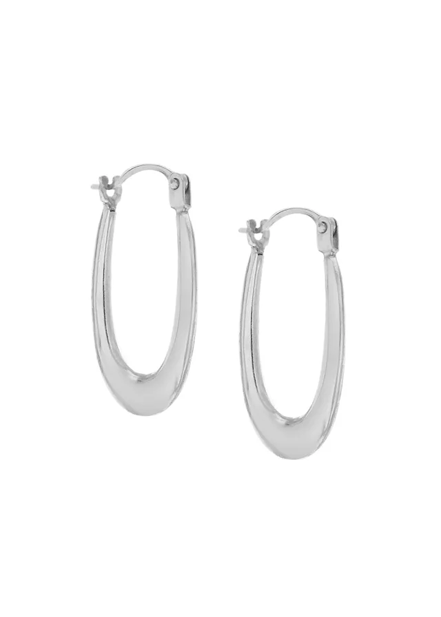 Golden Moments 9ct White Gold Creole Earrings