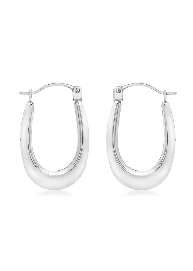 Golden Moments 9ct White Gold Creole Earrings