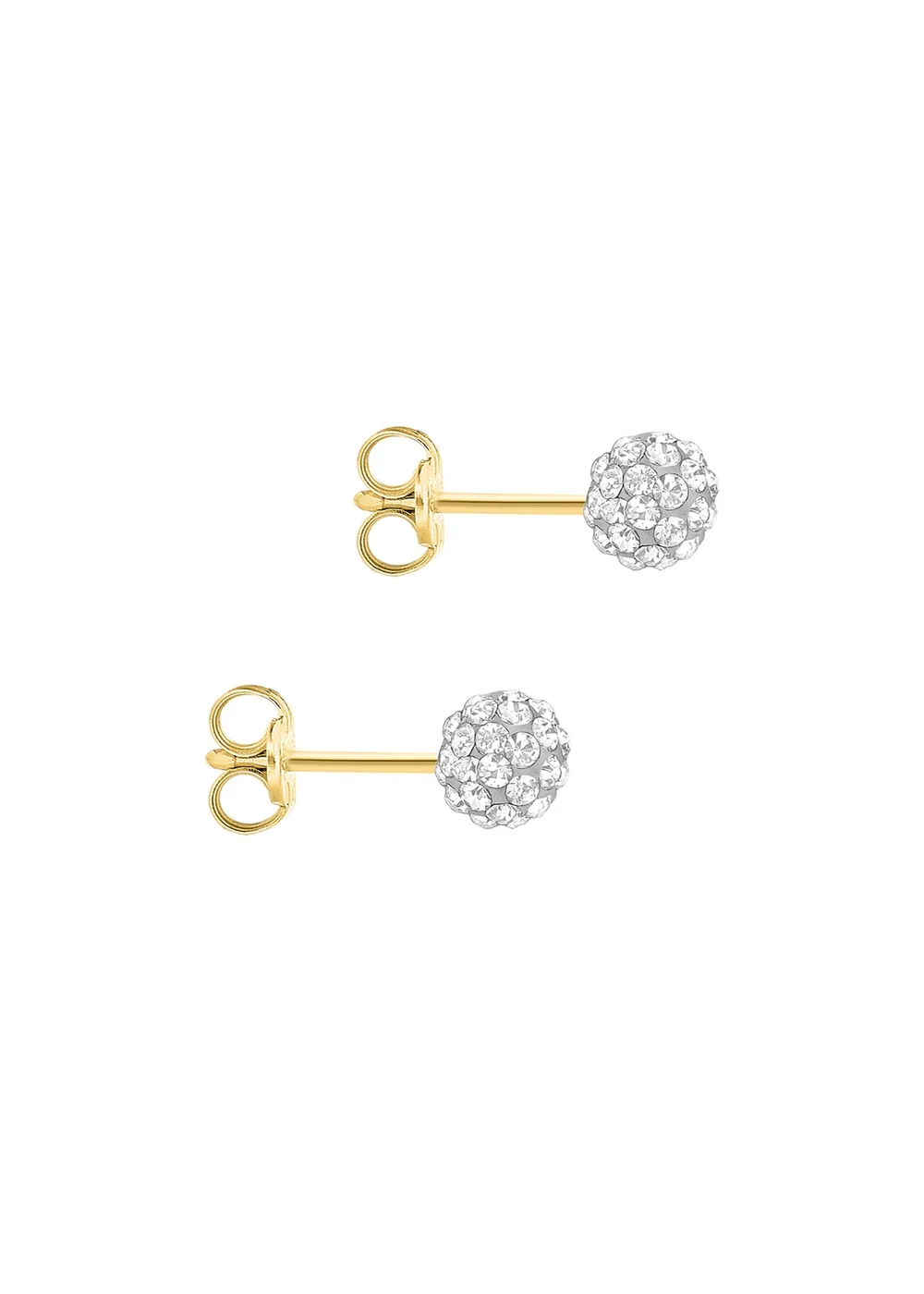 Golden Moments 9ct Yellow Gold Crystal Ball Stud Earrings - One Size Image 2