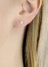 Golden Moments 9ct Yellow Gold Square CZ Stud Earrings - One Size Image 4
