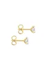 Golden Moments 9ct Yellow Gold Square CZ Stud Earrings - One Size Image 3