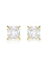 Golden Moments 9ct Yellow Gold Square CZ Stud Earrings - One Size Image 1