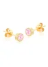 Golden Moments 9ct Yellow Gold Round Pink CZ Stud Earrings - One Size Image 2