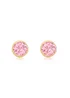 Golden Moments 9ct Yellow Gold Round Pink CZ Stud Earrings - One Size Image 1