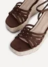 Linzi Moment Brown Faux Suede Wedge Sandals - Size 5 Image 5