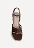 Linzi Moment Brown Faux Suede Wedge Sandals - Size 5 Image 4