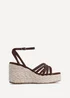 Linzi Moment Brown Faux Suede Wedge Sandals - Size 5 Image 2