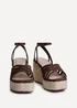 Linzi Moment Brown Faux Suede Wedge Sandals - Size 5 Image 3