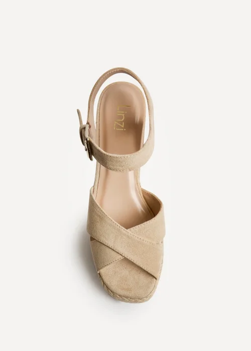 Linzi Noah Nude Crossover Wedge Sandals - 8 Image 4