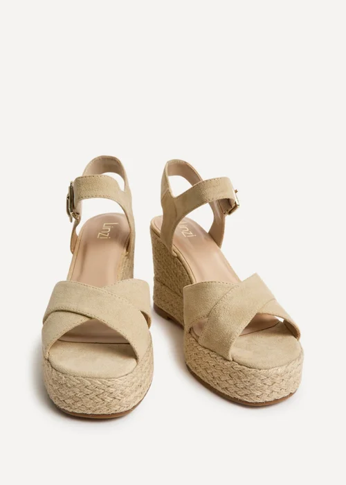 Linzi Noah Nude Crossover Wedge Sandals - 8 Image 3