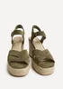 Linzi Noah Khaki Crossover Wedge Sandals - Size 7 Image 3
