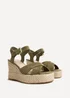 Linzi Noah Khaki Crossover Wedge Sandals - Size 7 Image 5