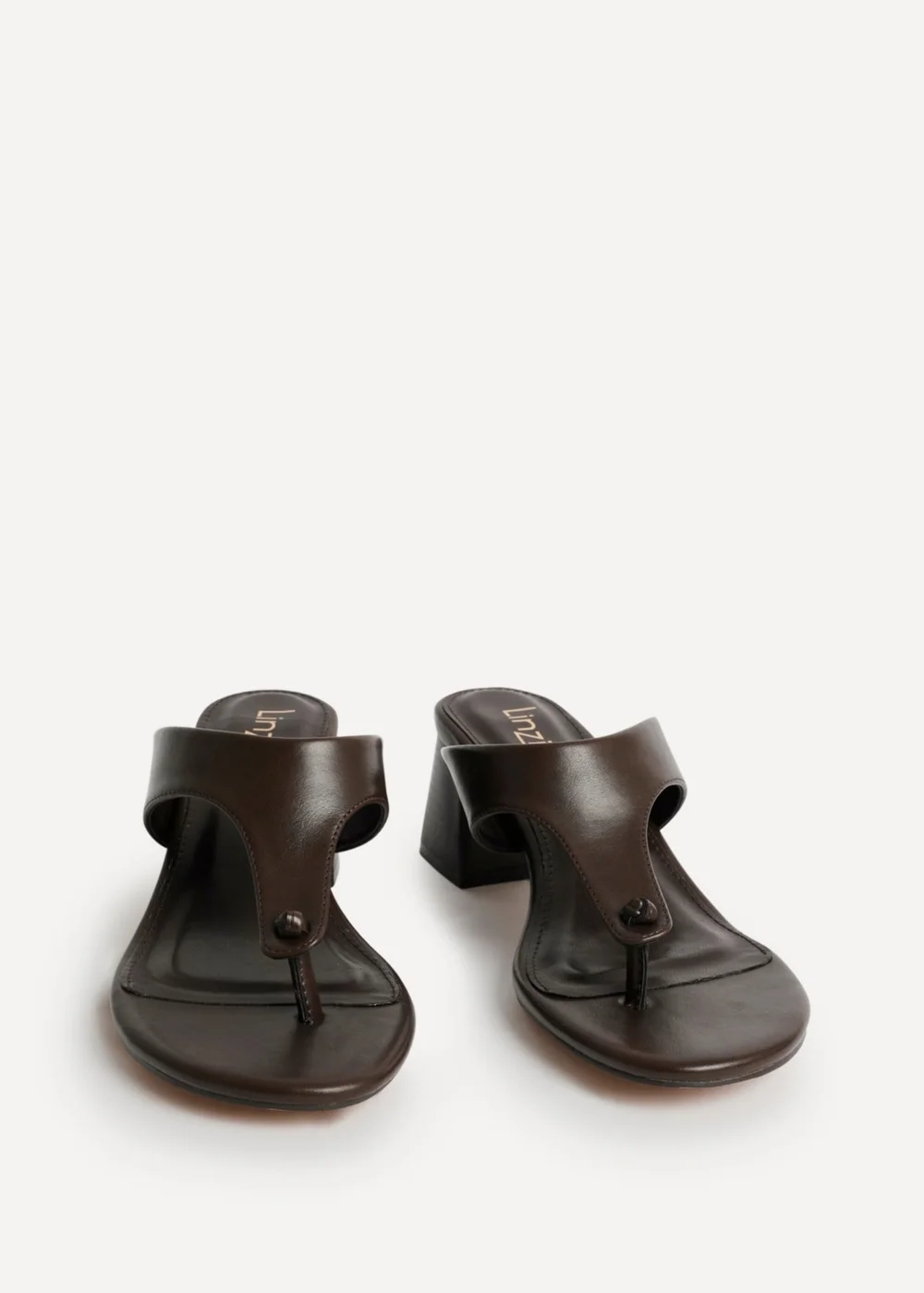 Linzi Briar Brown Toe Post Mule Heels - 6 Image 3
