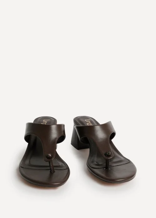 Linzi Briar Brown Toe Post Mule Heels - 6 Image 3