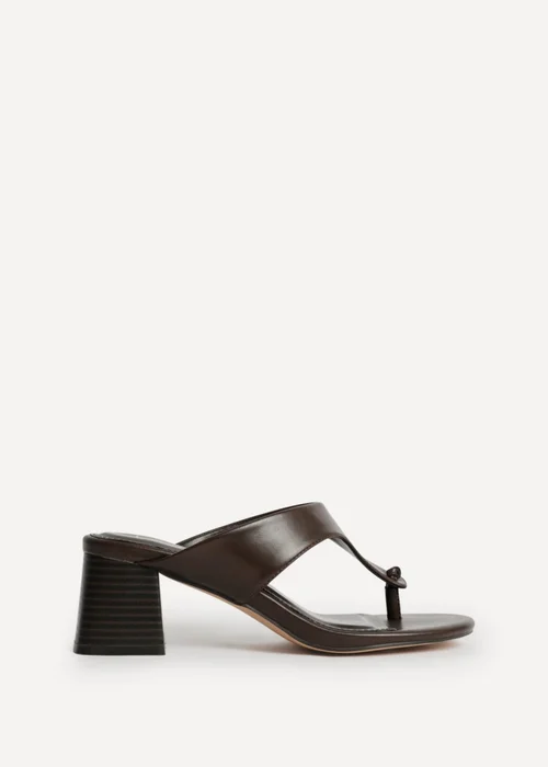 Linzi Briar Brown Toe Post Mule Heels - 6 Image 2