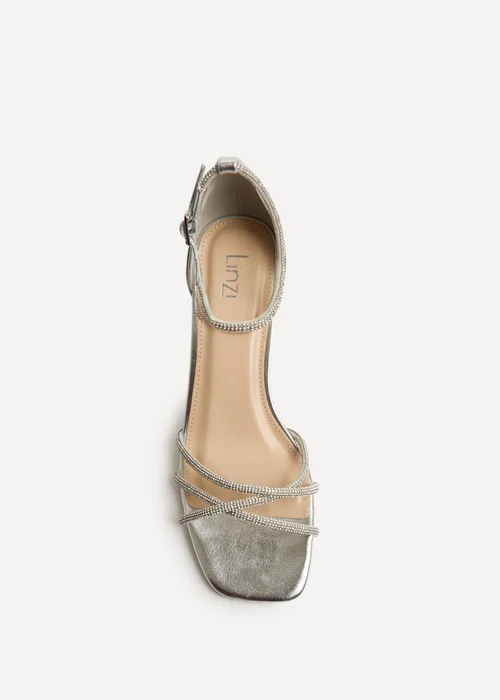 Linzi Amour Silver Diamante Heeled Sandals - 4 Image 3