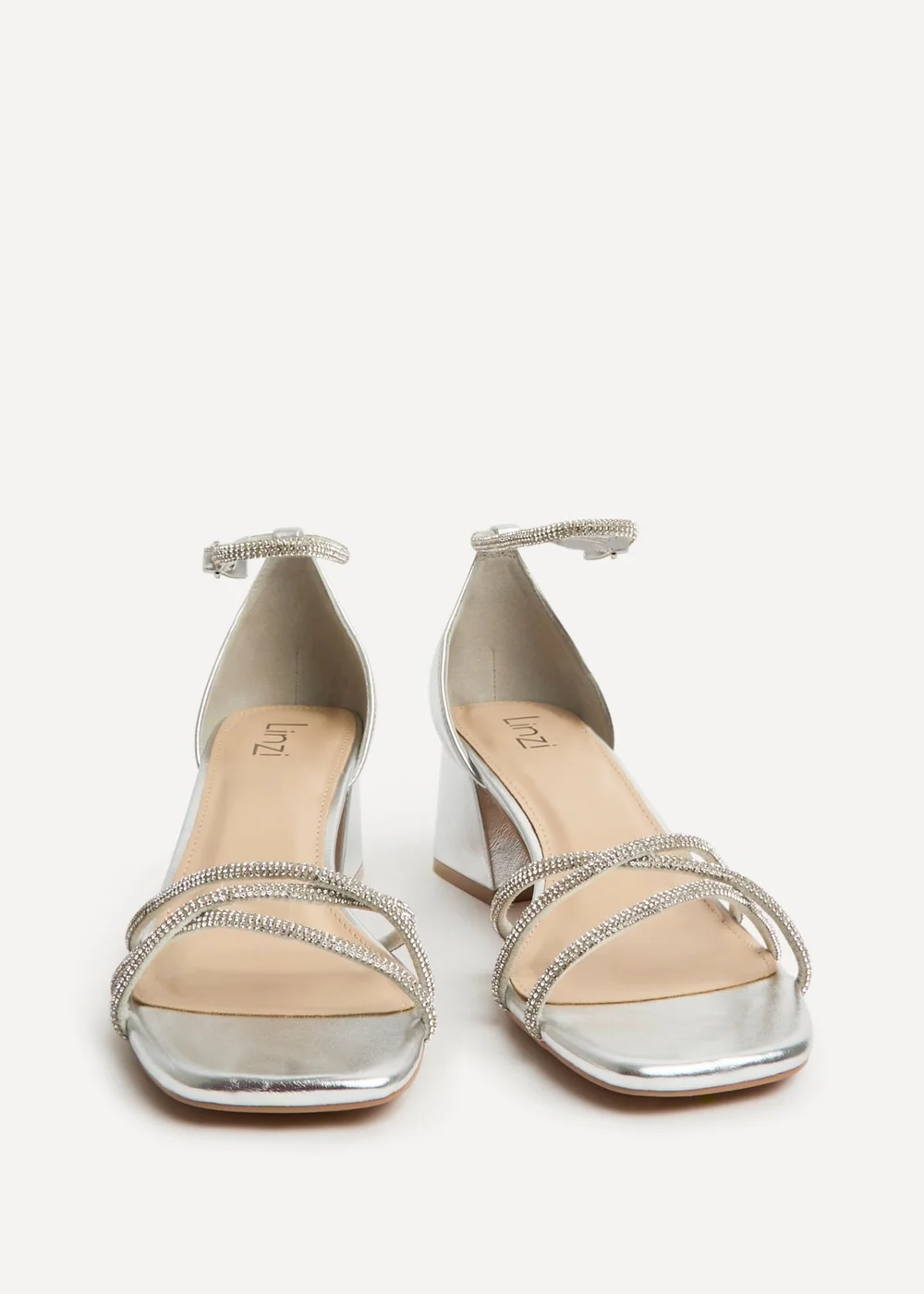 Linzi Amour Silver Diamante Heeled Sandals - 4 Image 2