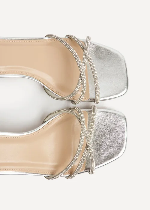 Linzi Amour Silver Diamante Heeled Sandals - 4 Image 4