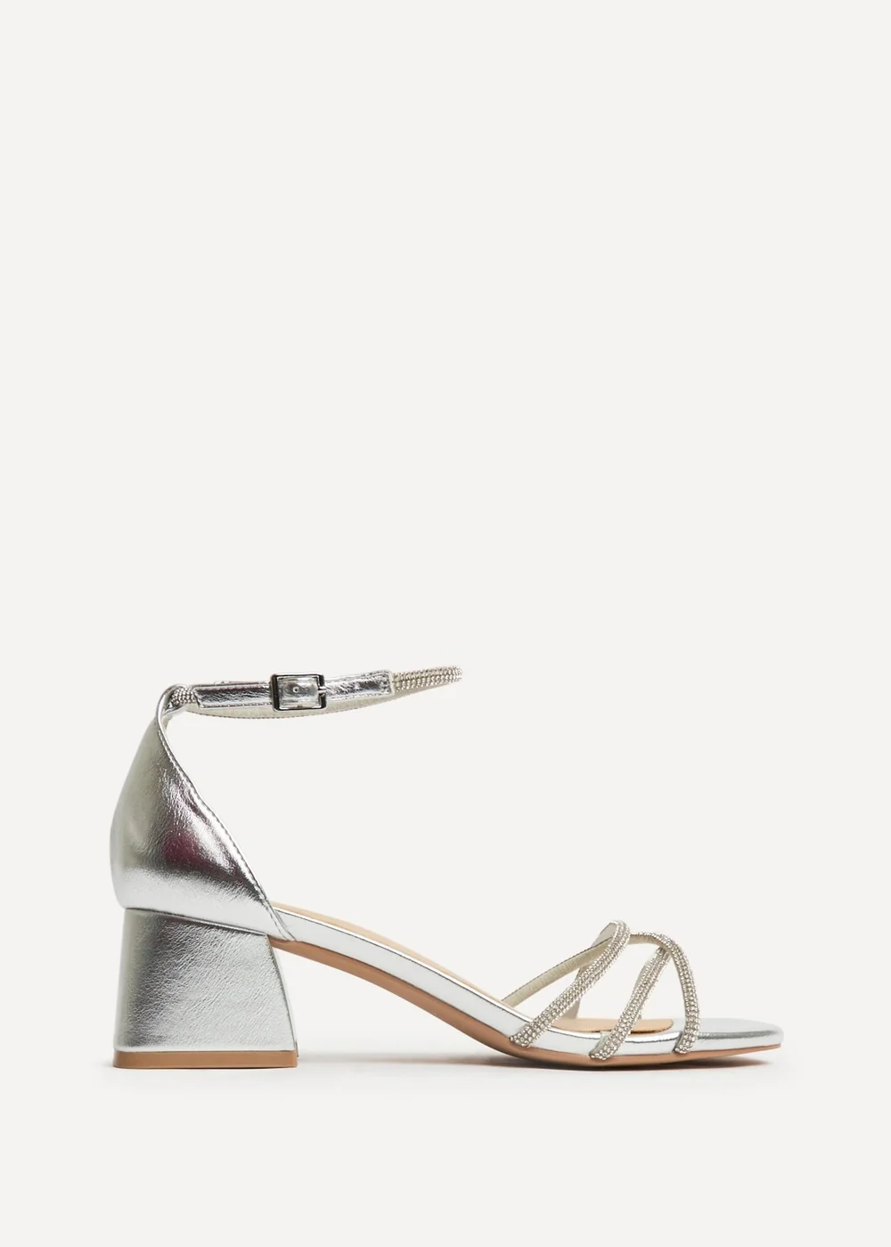 Linzi Amour Silver Diamante Heeled Sandals - 4 Image 1