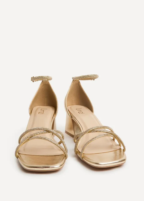 Linzi Amour Gold Diamante Heeled Sandals - 6 Image 3
