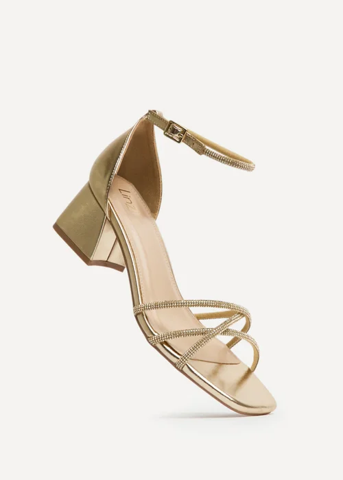 Linzi Amour Gold Diamante Heeled Sandals - 6 Image 5