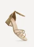 Linzi Amour Gold Diamante Heeled Sandals - 6 Image 5