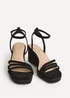 Linzi Noma Black Strappy Wedge Sandal - Size 6 Image 3