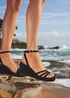 Linzi Noma Black Strappy Wedge Sandal - Size 6 Image 1