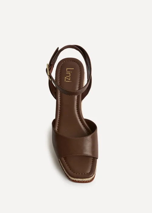Linzi Scene Brown Wedge Sandals - Size 5 Image 4