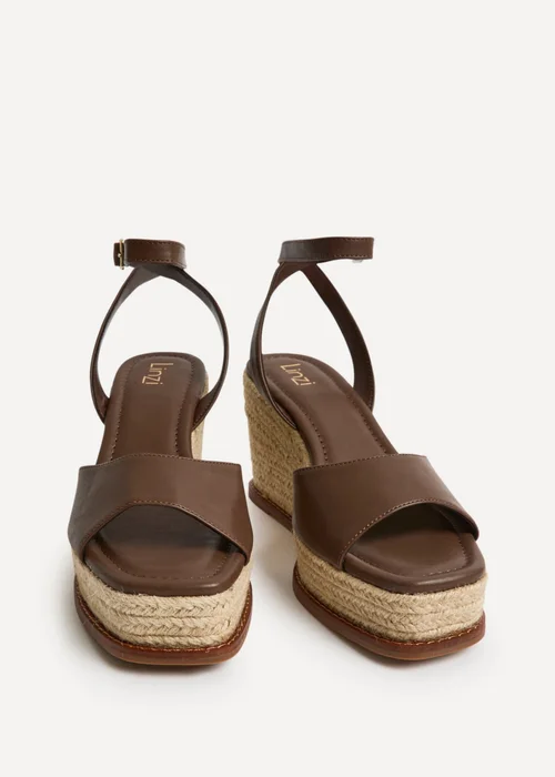 Linzi Scene Brown Wedge Sandals - Size 5 Image 3