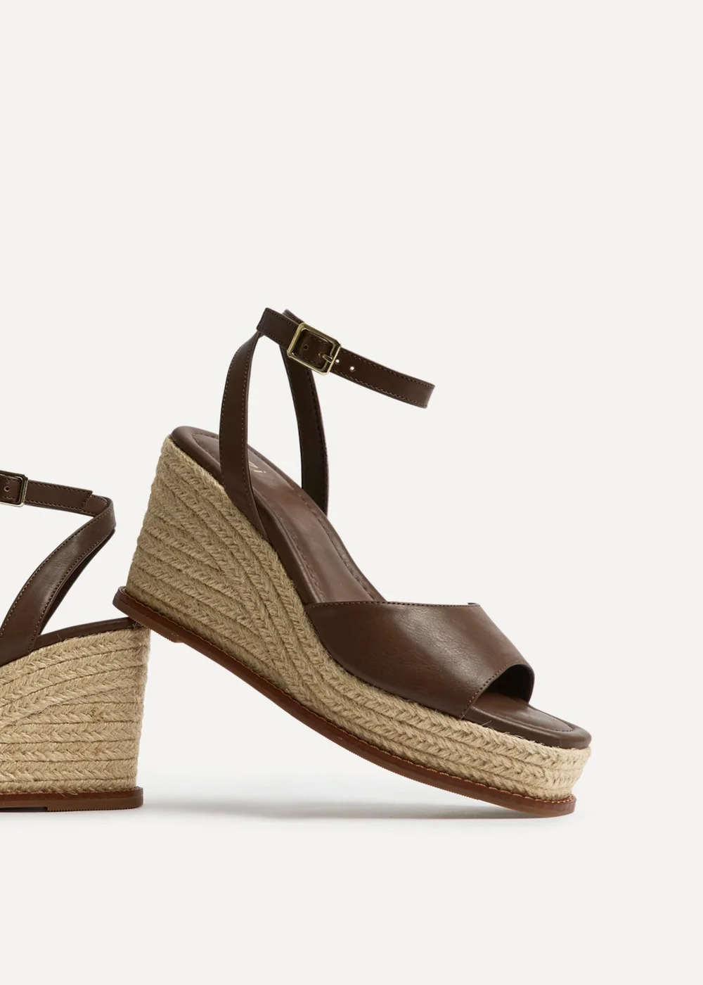 Linzi Scene Brown Wedge Sandals - Size 5 Image 5