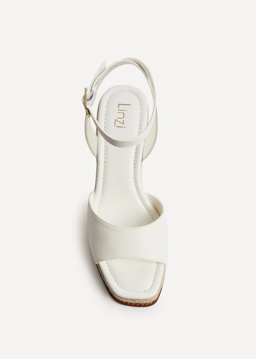 Linzi Scene White Wedge Sandals - Size 7 Image 4